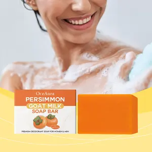 OceAura Persimmon Goat Milk Body Soap Moisturizing, Moisturizing, Gentle Cleansing, Fragrant, Softening, Skin Care Soap