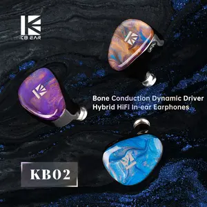 KBEAR KB02 in Ear Monitors,Portable Wired Headphones, 10MM DD and Bone-Conduction Driver with 2PIN IEM Cable for Musicians/Singers/Audiophiles/Movies