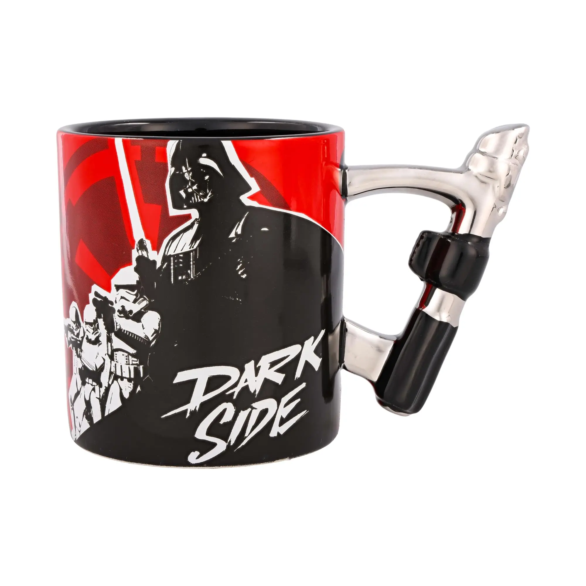 Star Wars Darth Vader "Dark Side" Reusable Ceramic Mug Drinkware - Stylish Coffee Mug With Sculpted Lightsaber Grip, Galaxy Fan Gift