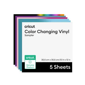 Cricut Temperature-Activated, Color-Changing Vinyl Permanent, Rainbow Sampler - 12 in x 12 in  Sheets(5 ct)