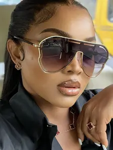 Unisex Simple Style Toad-shaped Tinted Lens Sunglasses, Fashionable Frames Sunglasses, Trendy Casual Sunglasses for Everyday Use, Fashion Accessories for Outdoor Activities