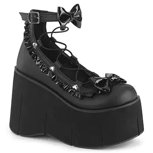 Demonia Kera-18 Black Vegan Leather Platforms