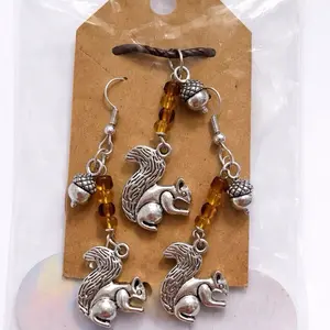 Squirrel earrings/necklace sets