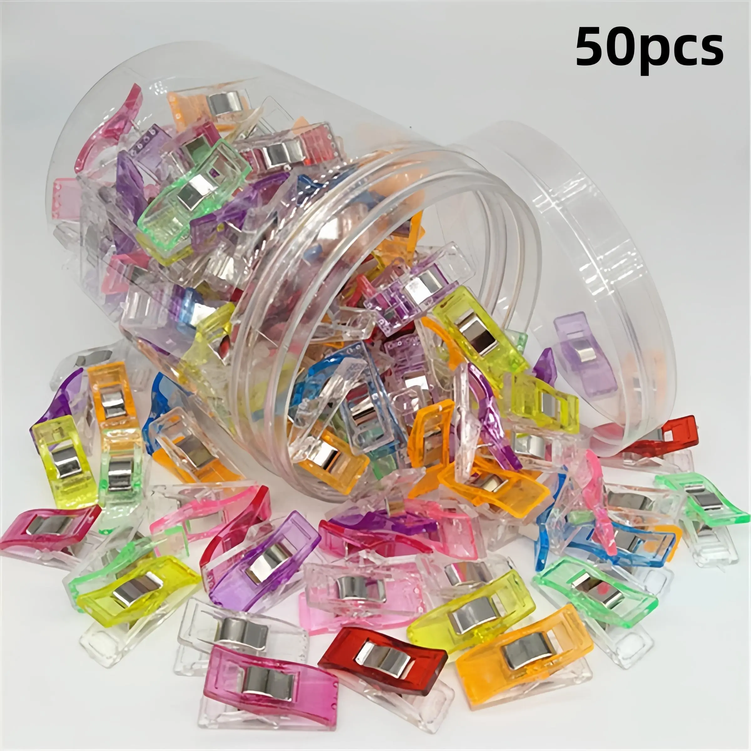 50pcs Sealing Clips, Hemming Fixing Clips, Sewing Positioning Clips, Quilt Binding Sewing Clips, Home Use Essentials