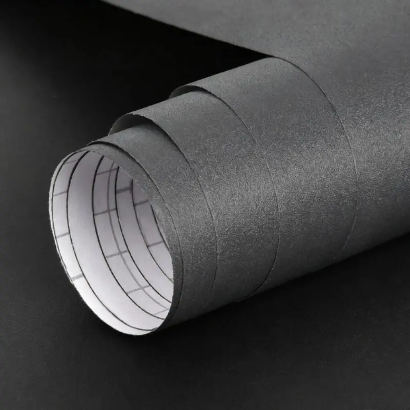 Self-Adhesive Wallpaper Peel & Stick Wallpaper, Dark Grey, Waterproof Contact Paper for Kitchen Cabinets, Living Room Decor