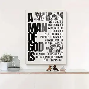 Modern Religious Wall Decor, Black and White Bible Verse Canvas Print for Teen Boys & College Dorm Decoration, wicked good poster
