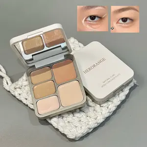 HERORANGE 5-Color Correcting Concealer Palette, Moisturizing Full Coverage Makeup for Dark Circles, Acne & Redness, Crease-Proof Brightening Formula for All Skin Types, Moisturize