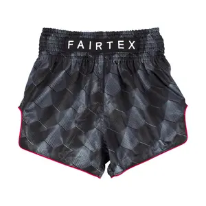 Fairtex BS1901 Stealth Black Slim Cut Muay Thai Boxing Short