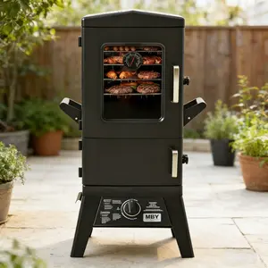 MBY Large Vertical Propane Smoker with Cover & 4 Cooking Grates, Large Cooking Space, Heavy Duty & Weather-Resistant for Outdoor,Smoke Ribs,Brisket,Chicken Grills Meat
