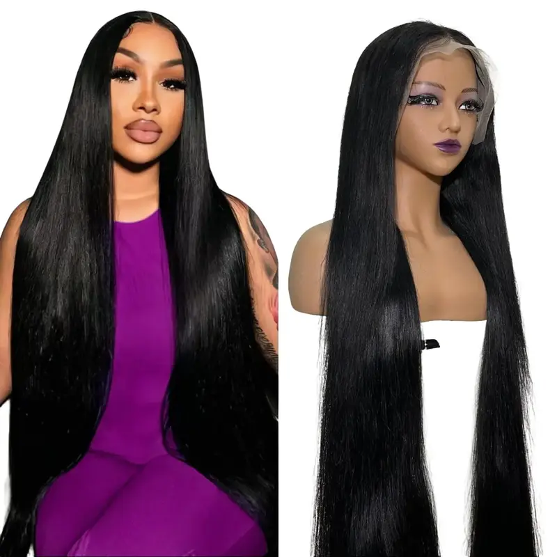 [30 inch only $118]Drosuud Hair 30 Inch 13x6 Lace Frontal Wigs 180 Density Straight Lace Front Wigs Human Hair Straight Human Hair Wigs Pre Plucked Natural Hairline with Baby Hair #Summervibes