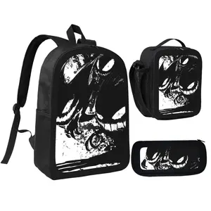 Gengares Backpack With Lunch Box Pencil Case 3 In 1 For Boy Girl Teen Schoolbag Lightweight Large Capacity 600D Oxford Cloth Adjustable Straps Comfortable Mesh Back Cushioning backpack goals-E