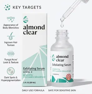 3PC Level 2 Mandelic Acid Serum | Body Acne Treatment, Clear Butt Acne, Folliculitis, Fungal Acne, Hyperpigmentation, Ingrown Hairs | Daily Skincare, Safe for Sensitive Skin, Skin Repair, Fungus