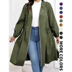 Plus size women's casual jacket, long sleeved button front design, loose autumn and winter outerwear, comfortable for daily wearRAIMENTRY