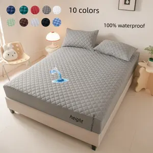 Waterproof Quilted Mattress Protector Cover, Deep Pocket 30cm/11.8inch, Soft Breathable, Suitable for Bedroom, Guest Room, Apartment, School
