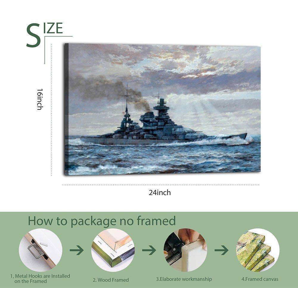 Battleship Poster USS Missouri BB-63  Poster Decorative Painting Canvas Wall Art Picture Print Modern Family Bedroom Decor