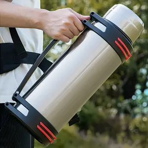 [Vacuum Insulated Bottle] Large 1pc 67Oz Vacuum Insulated Water Bottle |   Stainless Steel Flask with Cup, Handle & Strap, for Hot & Cold Drinks, 2000Ml, for Home, Outdoor, Camping, Sports, Travel, Gifts
