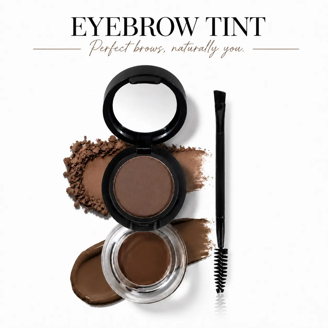 SHCOETY 2-in-1 Eyebrow Cream & Powder Kit - Waterproof Long-Lasting Brow Makeup with Dual-Ended Brush & Mirror