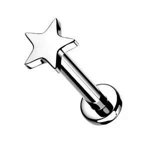 Internal thread flat star shaped top flat back stud