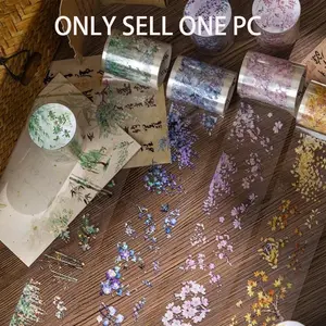 200cm/roll Elegant Branch Series Ice Crystal Pet Die-Cut Tape, Adhesive Stickers, Diy Decal Film, Craft, Perfect for DIY Notebook, Phone Case, Mug, Tablet, Frame, Calendar