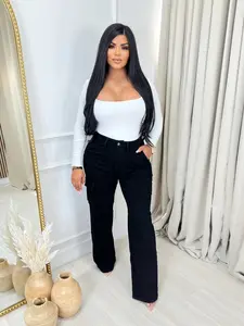 Samantha Judy Blue Extreme Comfort High Waist Black Cargo Jean