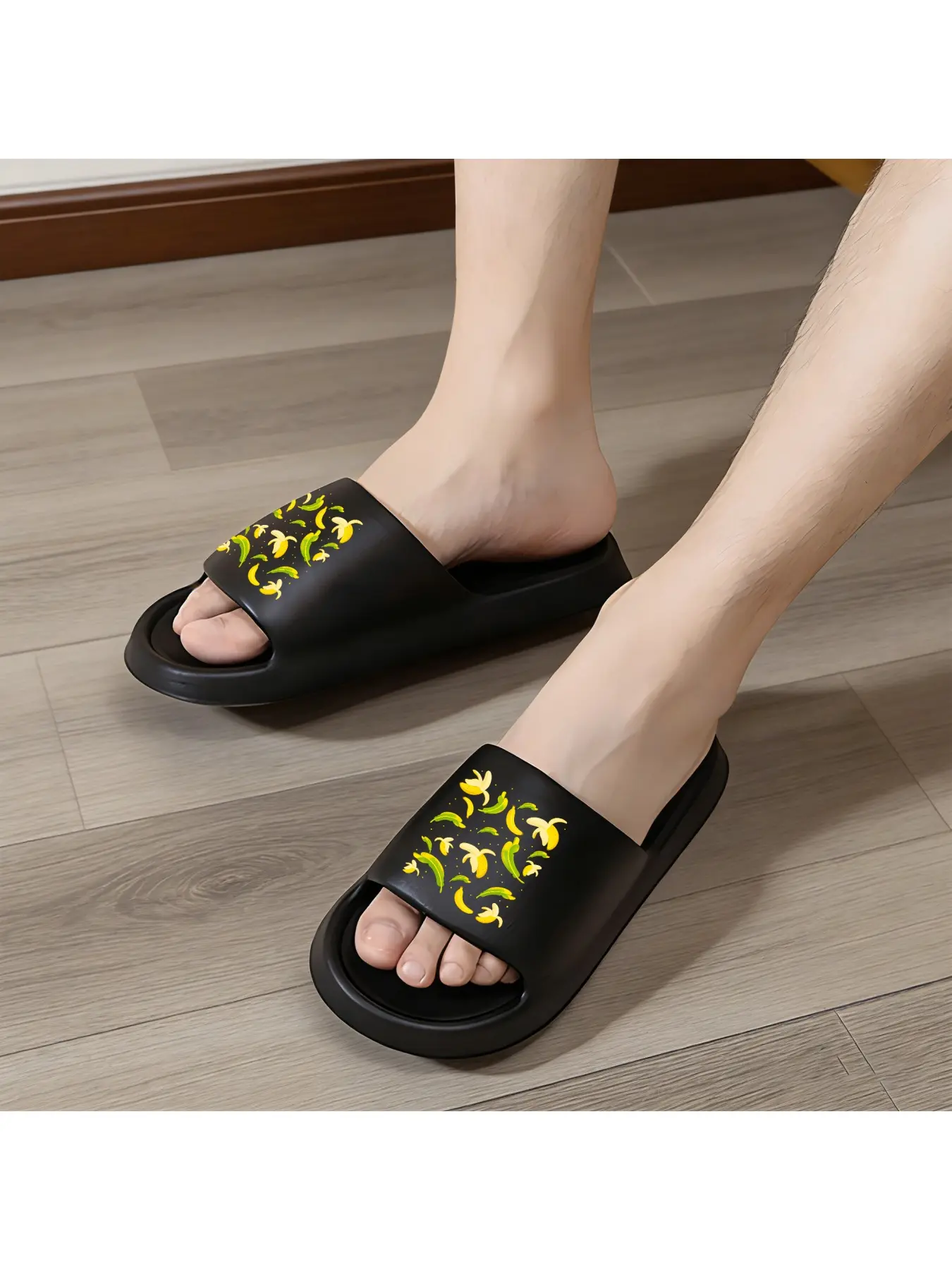 Vibrant Banana Pattern Slippers for Women and Men Comfortable Non-Slip Home Slippers with Fresh Fruit Design Lightweight Indoor Shoes for Daily Wear