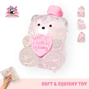 YOYOSQUISHY Clear Chef Bear Taba Squishy Toy Soft Food-Grade Silicone Handmade Stress Relief Jelly Texture
