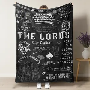 Dark Romance Fleece Blanket – Carrington University Quote Collage Design, Perfect for Dark Romance Book Lovers, Ideal for Book Nook & Bedroom Decor summerwins