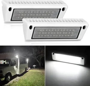 Nilight RV Exterior Light 2PCS 9 Inch Porch Lights White Beam 12V 24V LED Scene Cargo Lighting White Aluminum Housing for RV Trailers Travel Campers 5th Wheels Motorhome SUV Truck  dealsforyoudays