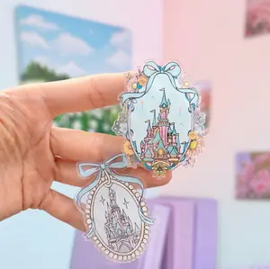 Fairytale Castle Phone Grip/Kindle Grip Pastel Princess Aesthetic MagSafe Holder, Cute Fantasy Floral Phone Stand, Dreamy Coquette Mobile Accessory