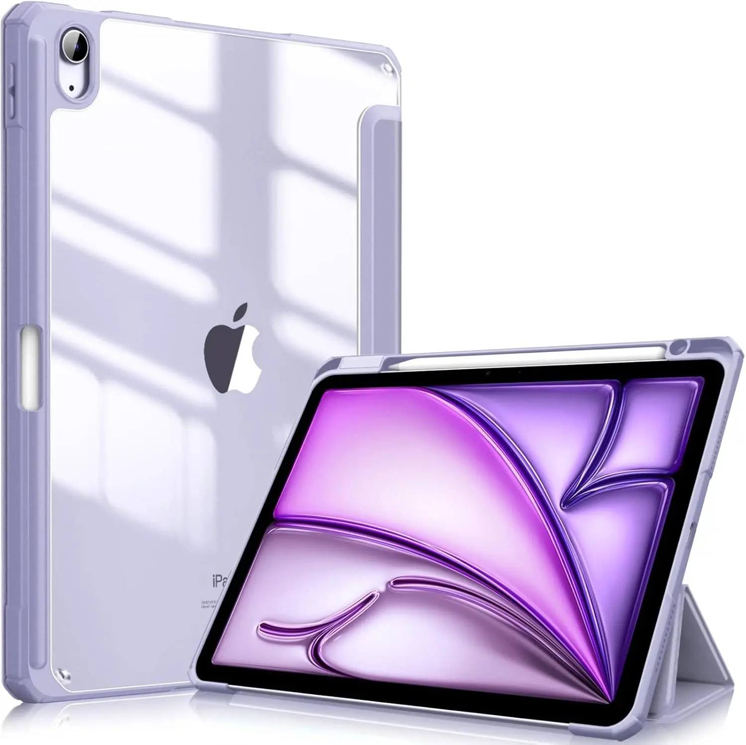 [IPAD CASE] Hybrid Slim Case for iPad Air 5th 4th Gen (2022 2020) 10.9 Inch Clear Back Shell