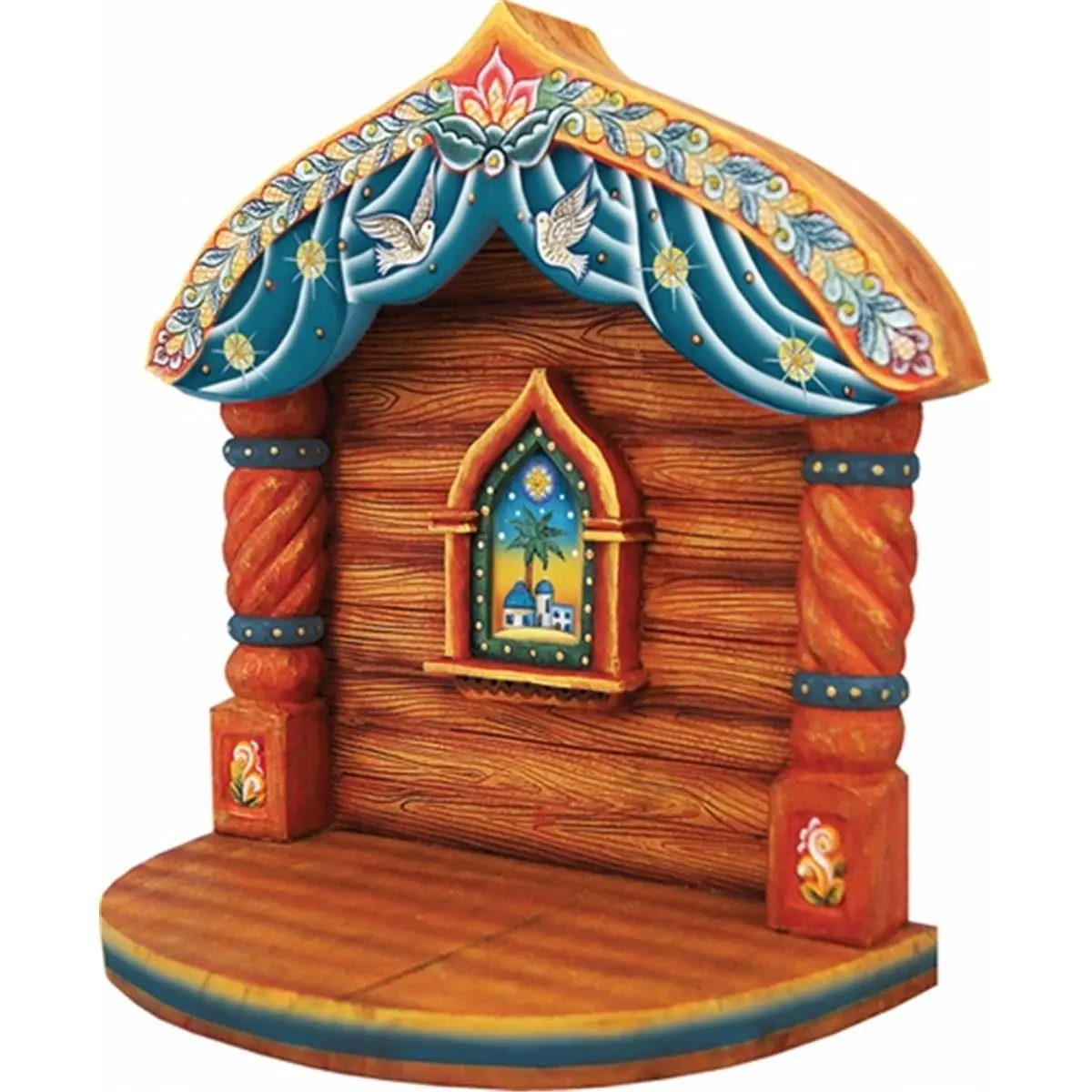 212 MAIN Original G. Debrekht Handmade Freehand-Painted Nostalgic Christmas Religious Nativity Manger Statue - 9.5 in. Indoor Home Decor Nativity Figures Ornament for Scene Displays