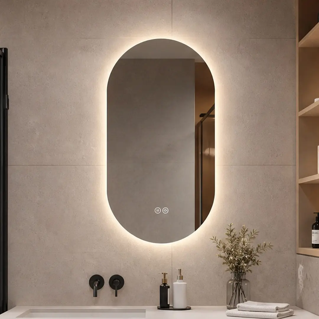24x36 Inch Rectangle Wall Mirror - Antique Silver LED Backlit Bathroom Vanity Mirror with Built-in Defogger, 3-Color Temperature, Dimmable, Memory Function, IP44 Waterproof, Horizontal/Vertical Mount for Master, Guest Bathrooms