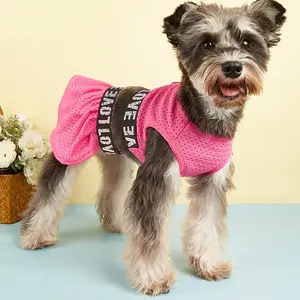 Letter Pattern Dog, Cat & Puppy Dress, 2 Counts/set Sleeveless Pet Dress, Pet Clothes for Small Medium Large Dogs & Cats