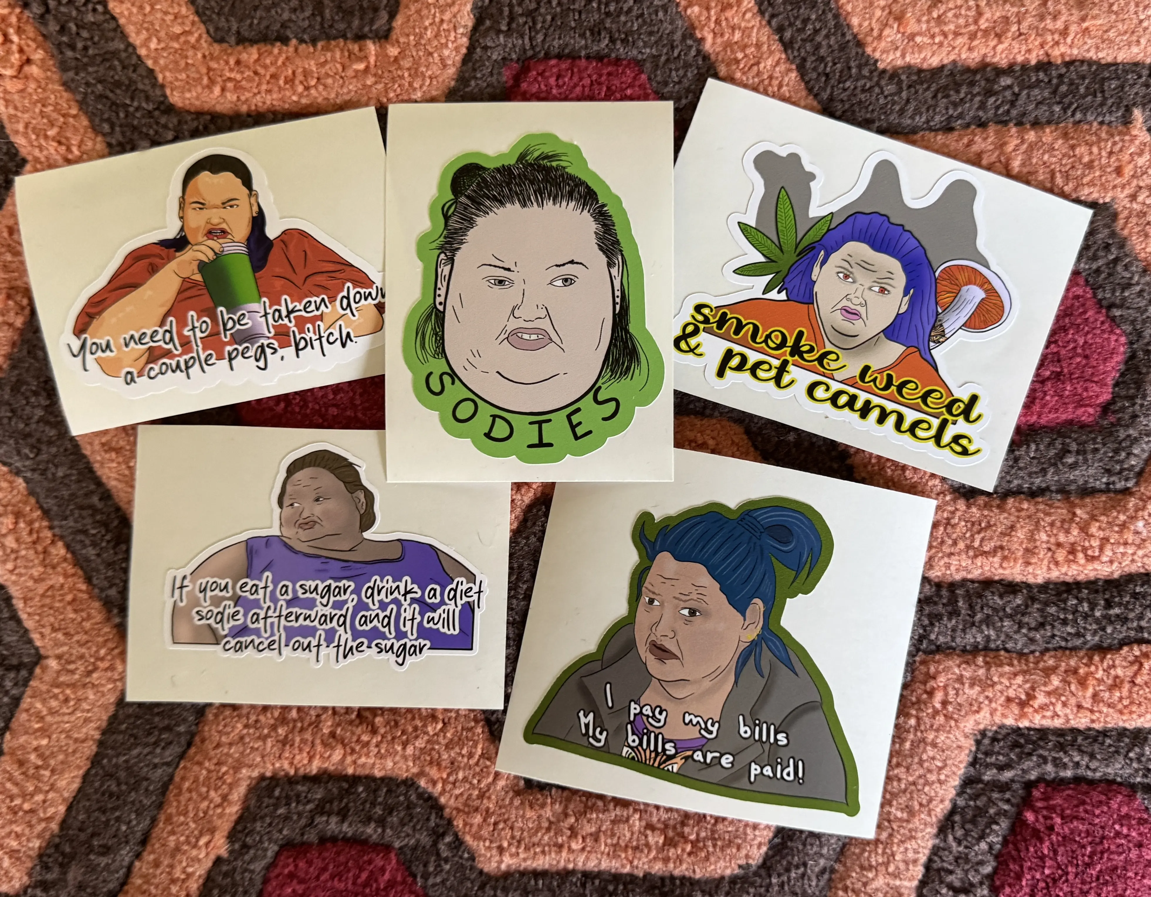 1000lb Sisters Sticker 5 pack - Amy v1