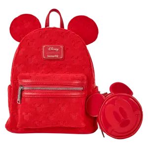 Mickey Mouse All-Over Print Plush Burnout Mini Backpack