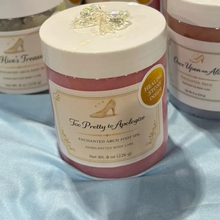 8oz Exfoliating Sugar Scrub (with Healing Stone, Hair Bow Topper) - Fragranced Luminous Floral Sunflower Scent, Glitter Glaze, Gentle Skin Care Body Care Cleanser, Paraben-Sulfate-Dye Free, Sensitive Skin Oils