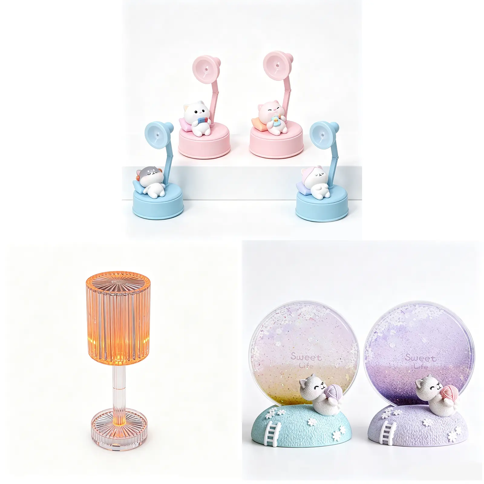 3Pcs Dimmable Colorful Mini Night Light, Kawaii Lamp, Portable Desk Decor Light for Baby Nursery Kids Bedroom, Lovely Gift for Boys Girls