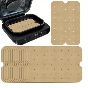 50pcs Air Fryer Baking Paper Non-Stick Liner Mat Cheesecake Kitchen Baking Tools Disposable Baking Tray for Ninja Foodi Microwave BBQ