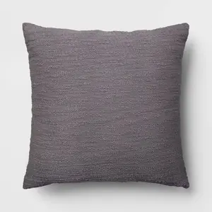 Oversized Square Cotton Boucle Reversible Throw Pillow with Linen Gray - Threshold