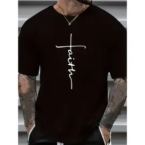 Faith & Skull Men's Casual Trendy Graphic Print Comfortable Crew Neck Short Sleeve T-shirts, Oversized Tees, Size Women & Men Clothes Gifts