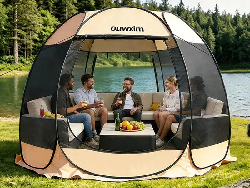 Pop up Screen House Tent - Gazebo Canopy with Mosquito for 5-8 Persons | with 2 Carry Bag,no floor,UPF 50+,Instant UV Protection Sun Shelter for Backyard, Patio, Garden & Camping, Waterproof