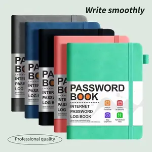 A Password Safekeeping Book with Lettered Labels, Senior Friendly Hard Cover Password Organizer, Internet Login and Website Address Record Book, Pocket Journal with Bookmark Strips and Thick Paper