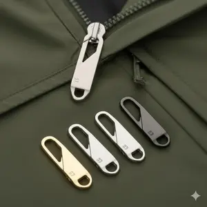 Heavy Duty Alloy Zipper Repair Kit - 5 PCs Universal Zipper Pulls, Durable Metal Zippers, for Luggage, Backpack, Jacket. Anti-Drop, Rust-Proof Diy slider Replacement Accessories. Portable Fix Set for Shoes & Gear.