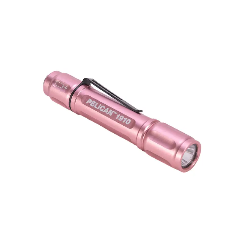 Pelican 1910 Pink Aluminum Flashlight, Compact Handheld LED Torch with High/Low Modes, IPX7 Waterproof for Camping and Emergency, Emergency Flashlight Torches, Portable Handheld Flashlight