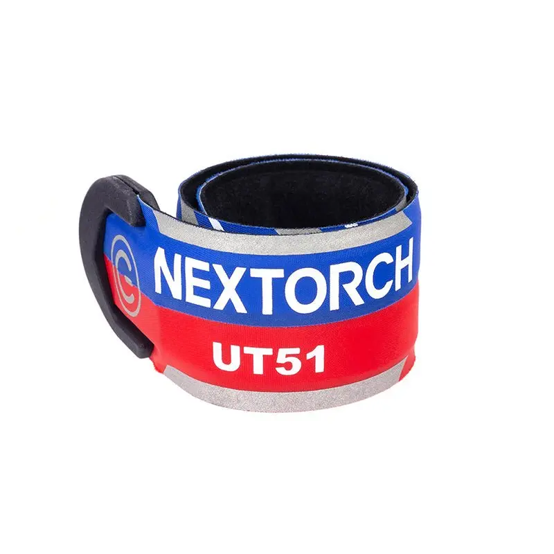 NEXTORCH Tactical Slap-On Illuminated Safety Bracelet, Rechargeable Polyester Armband with Red-Blue Dual Color Light, 150mAh Lithium-Ion Battery, IPX4 Waterproof, Dual Sizes for Traffic Control Professionals