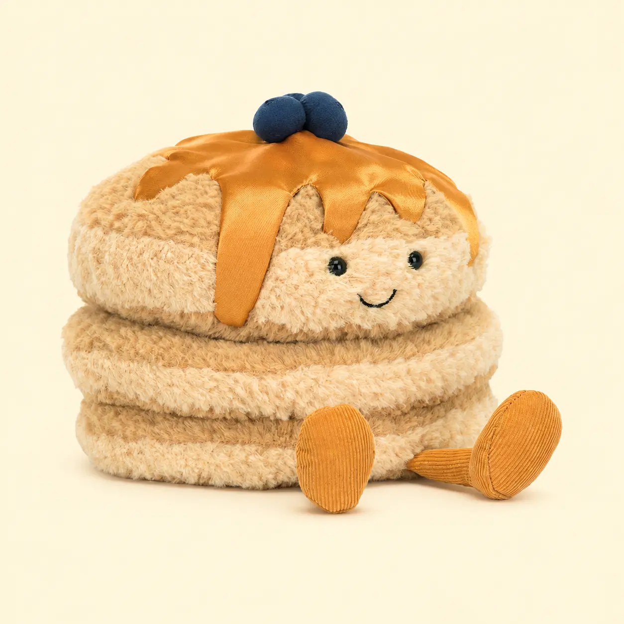 Jellycat Amuseables Fran Pancakes Plush – Cute Soft Pancake Stuffed Toy with Syrup & Blueberries, Breakfast Lover Gift