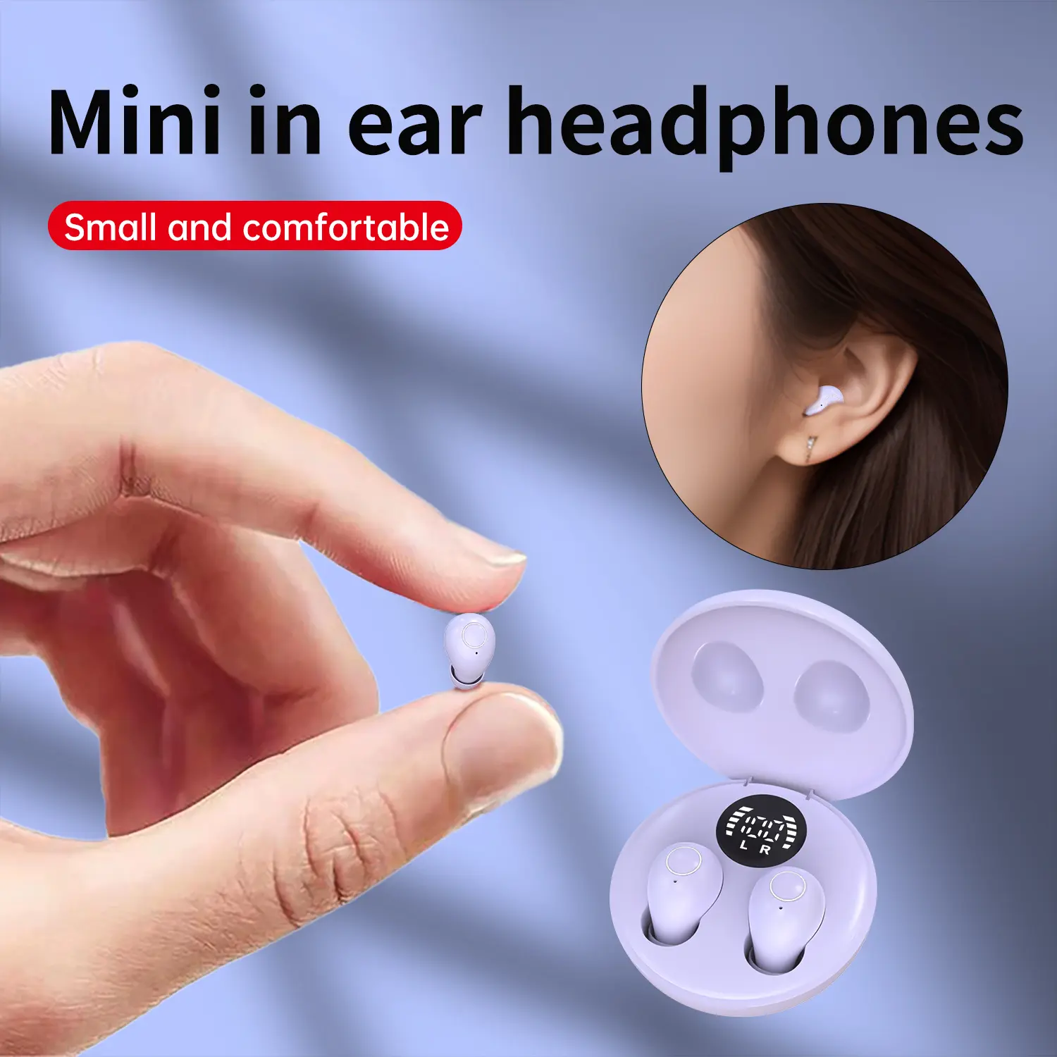 INSONIXN Invisible Wireless In-Ear Audio Earbuds - Compact Electronic Headphones, Water Resistant, Comfortable for Sleep, Sports Use, Android Compatible, Ideal Christmas Gift