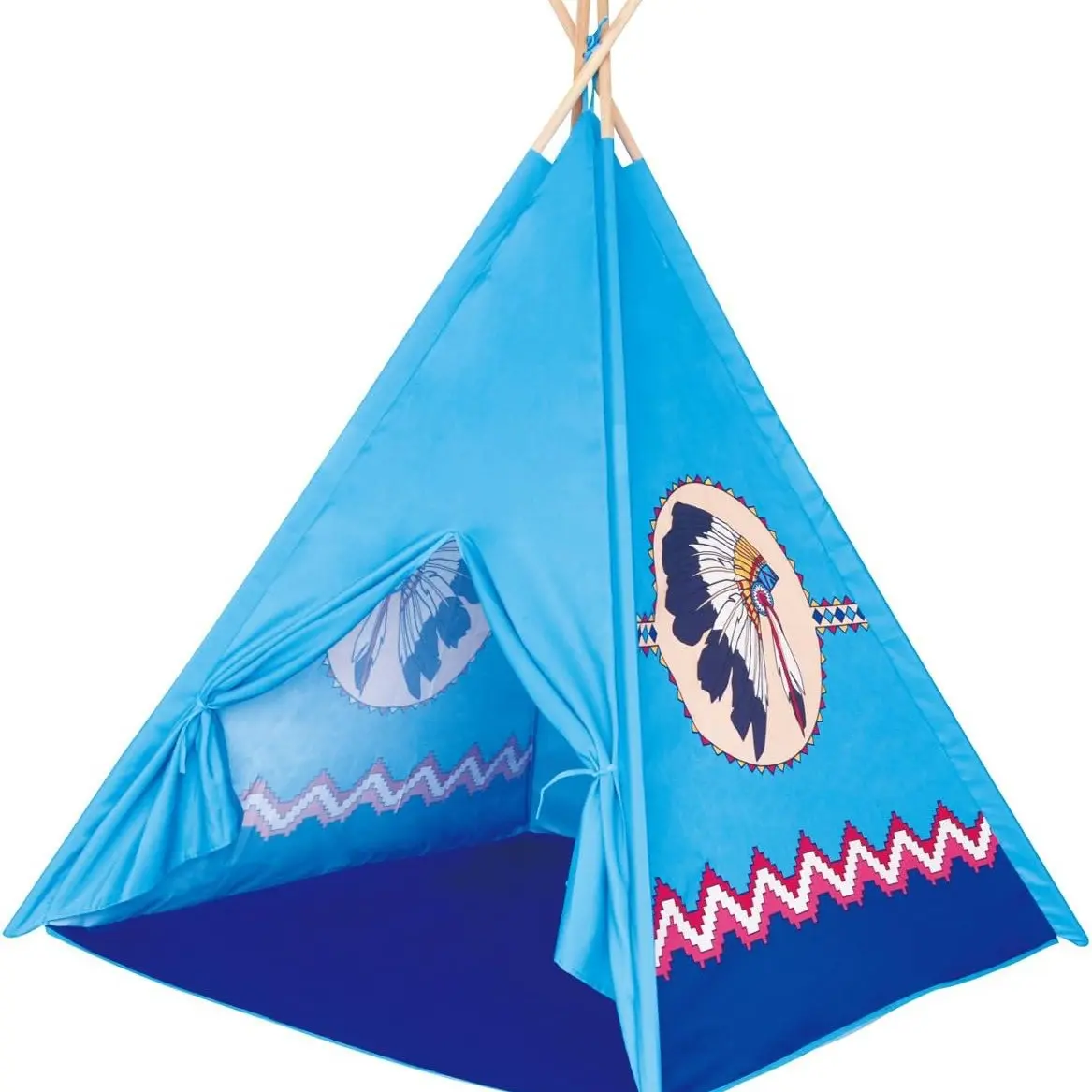 5 Ft Tall Large Canvas Teepee Tent Ideal for Home, Backyard, Parks, Parties, Sleepovers