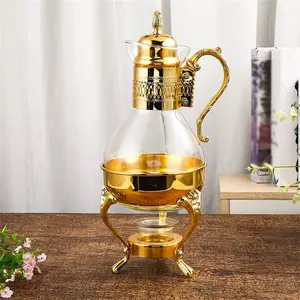 Vintage Coffee Pot Set, 1 Count Glass Coffee Pot with Base & Lid, Retro Coffee Making Tool for Home Office Use, Tea