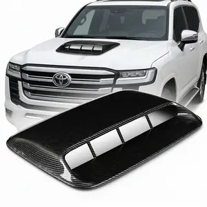 Carbon Fiber Hood Vent Cover, High Gloss Finish, Exterior Upgrade for Engine Hood
